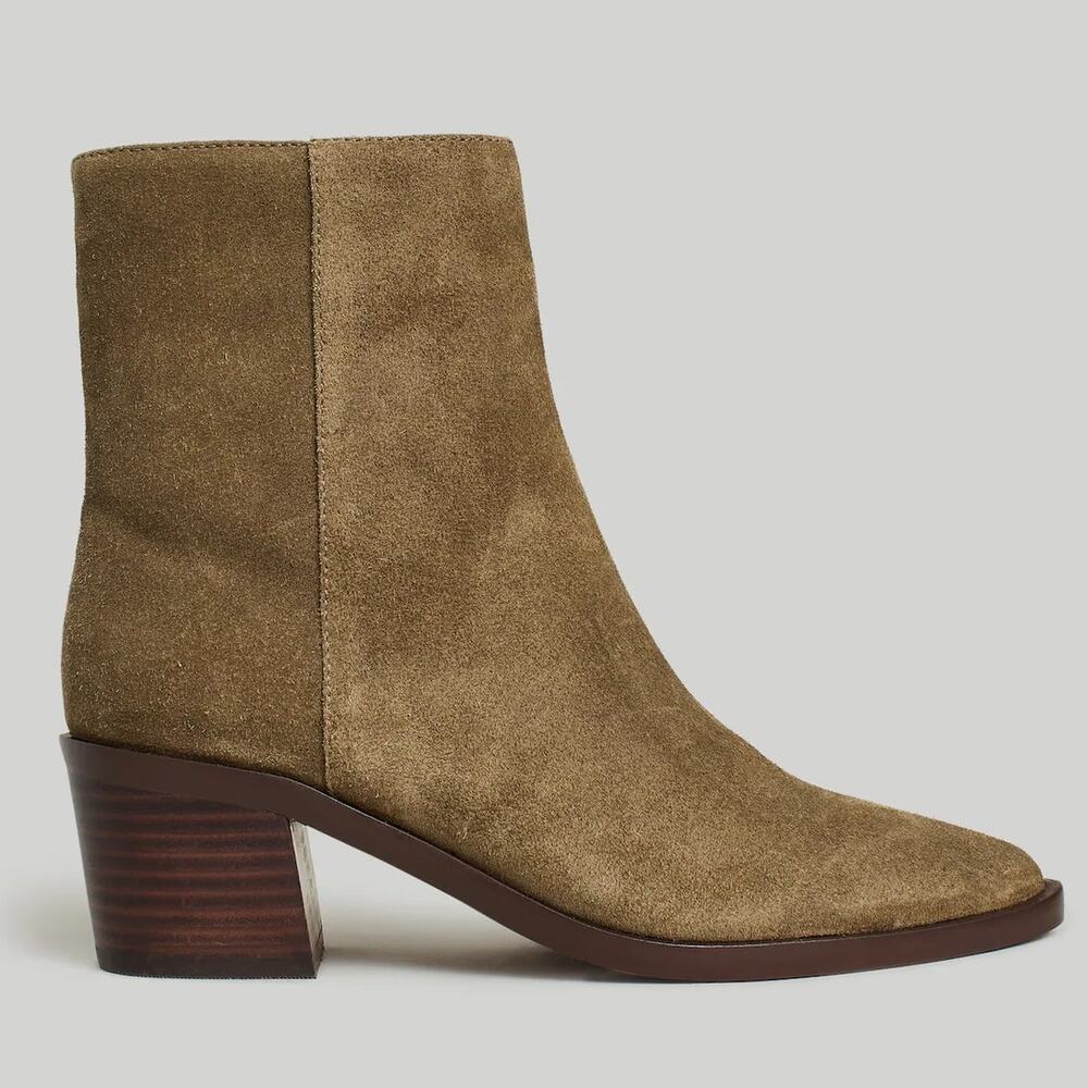 Madewell Olive Suede Ankle Boots